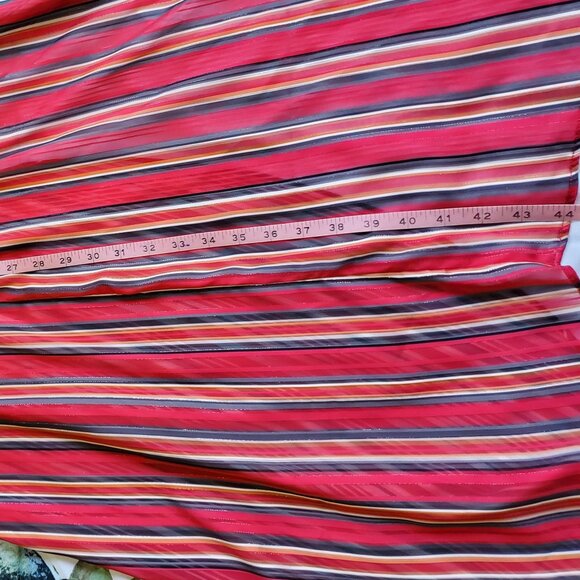 Women's Stripped Red, Yellow and Green Romper with Skirt - Picture 8 of 9